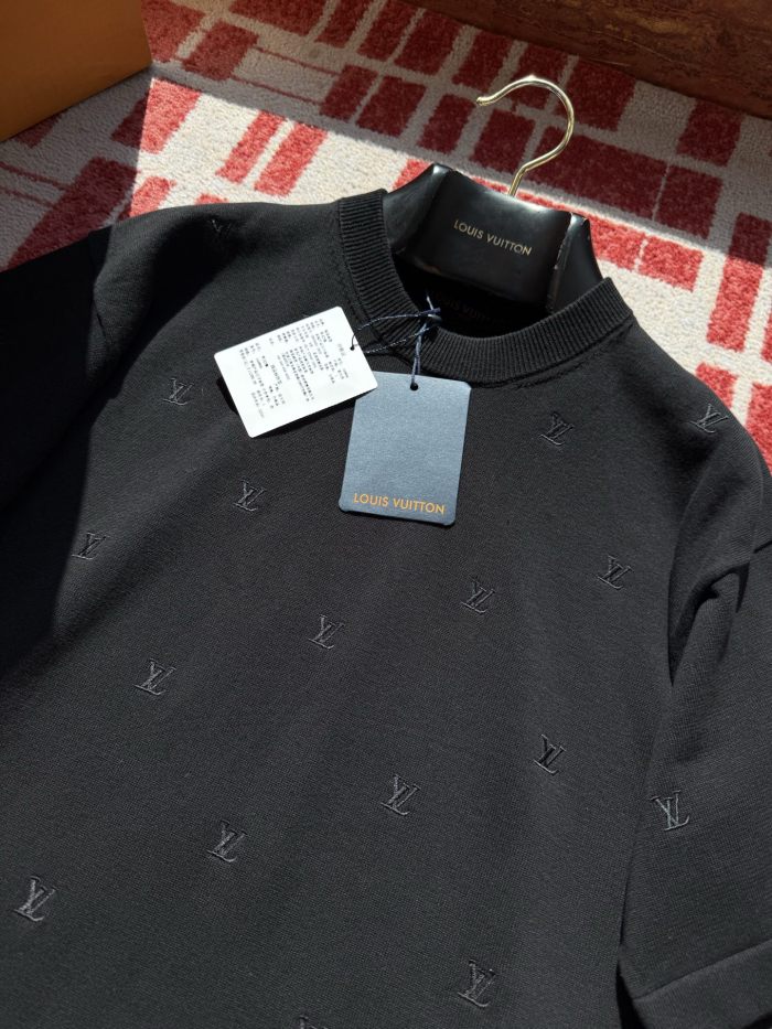 NIGO Louis Vuitton Men's Summer Solid Colour Embroidered Logo Print Round Neck Cotton Short Sleeve T-Shirt #nigo76775