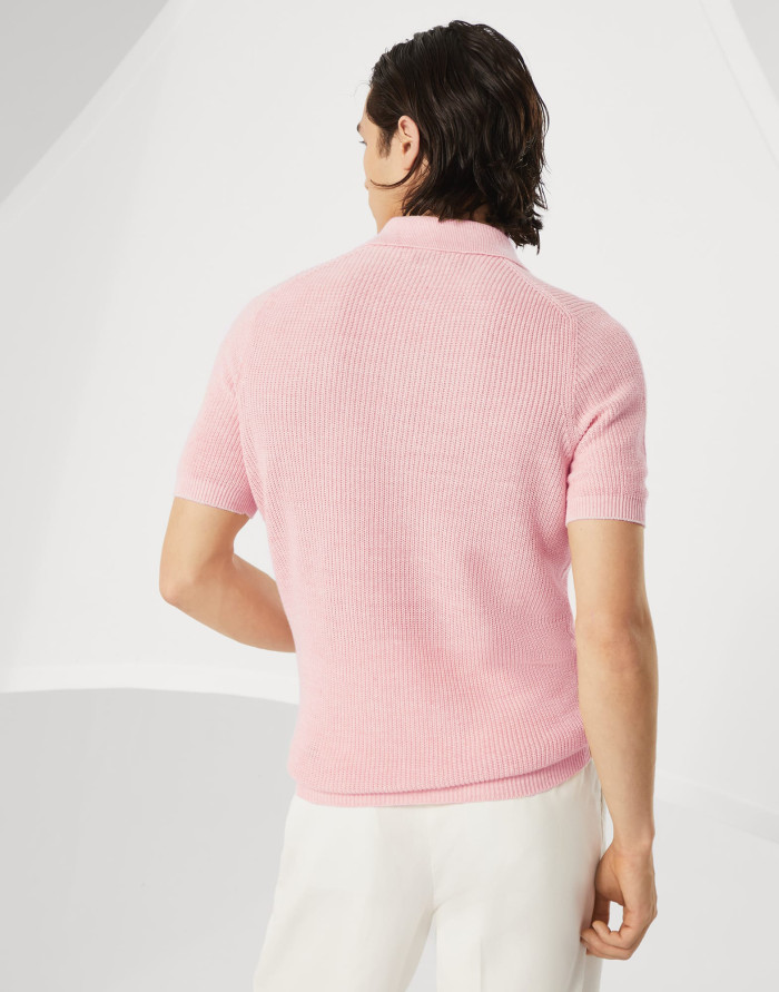 NIGO Brunello Cucinelli Men's Summer Linen Cotton Half English Rib Knit Solid Color Short Sleeve Polo Shirt Ngvp #nigo1553