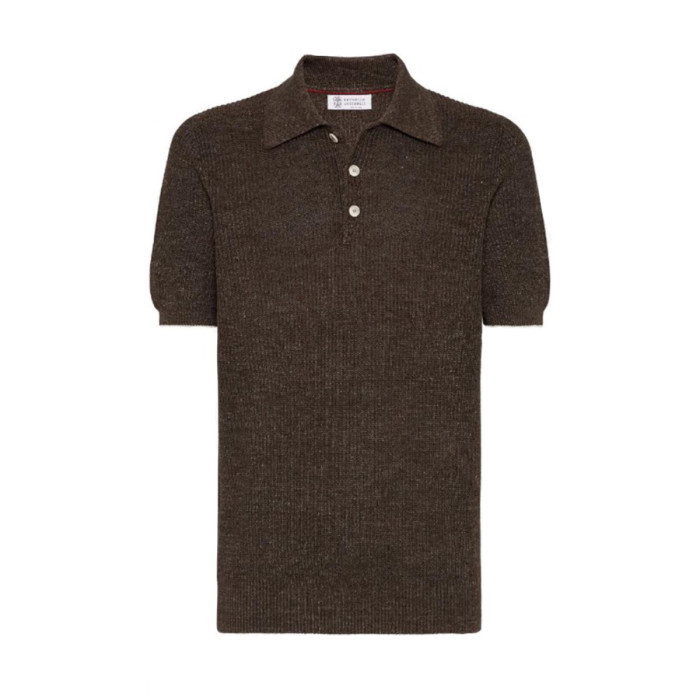 NIGO Brunello Cucinelli Men's Summer Linen Cotton Half English Rib Knit Solid Color Short Sleeve Polo Shirt Ngvp #nigo1553