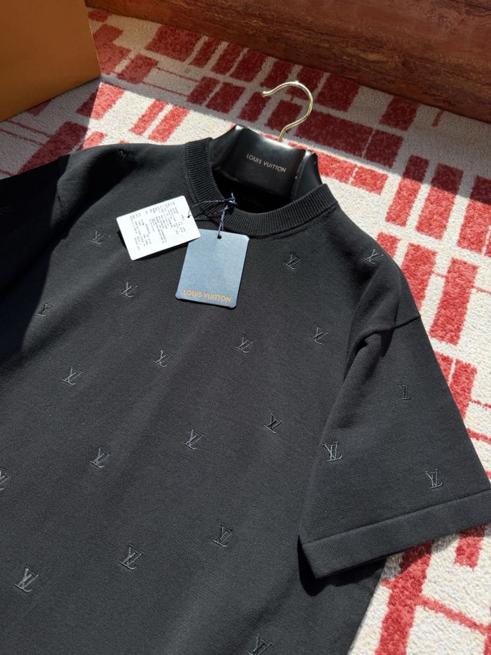 NIGO Louis Vuitton Men's Summer Solid Colour Embroidered Logo Print Round Neck Cotton Short Sleeve T-Shirt #nigo76775