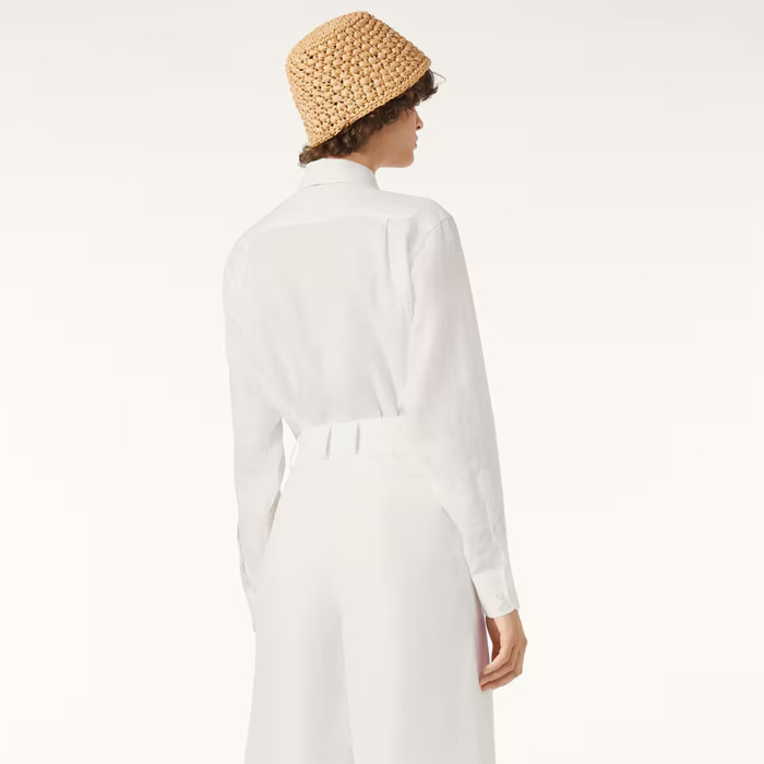 NIGO Loro Piana André Women's Shirt Spring And Summer Solid Colour Fashion Temperament Linen Lapel Single-breasted Shirt Ngvp #nigo1611
