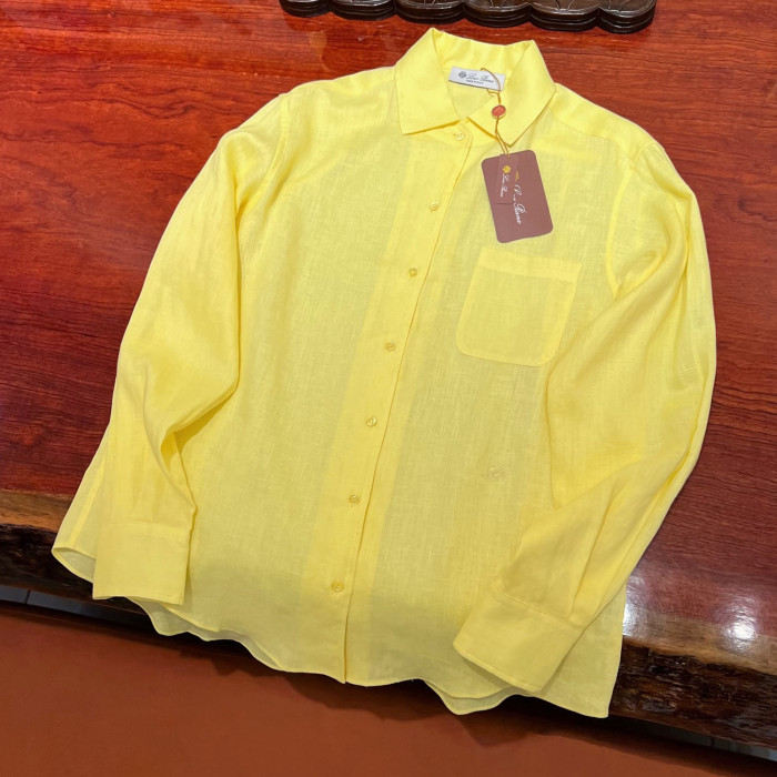 NIGO Loro Piana André Women's Shirt Spring And Summer Solid Colour Fashion Temperament Linen Lapel Single-breasted Shirt Ngvp #nigo1611