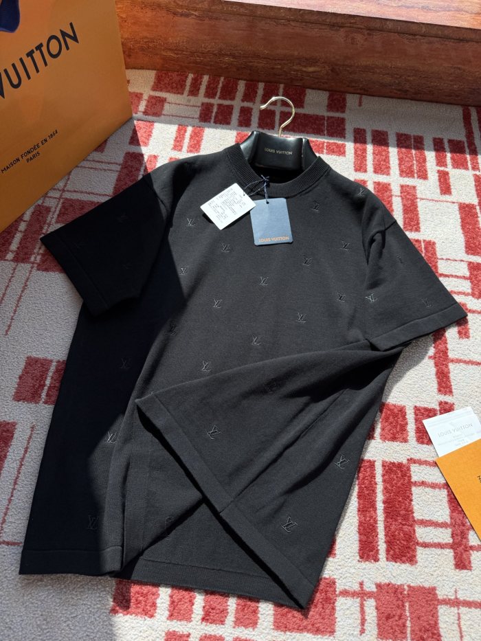 NIGO Louis Vuitton Men's Summer Solid Colour Embroidered Logo Print Round Neck Cotton Short Sleeve T-Shirt #nigo76775