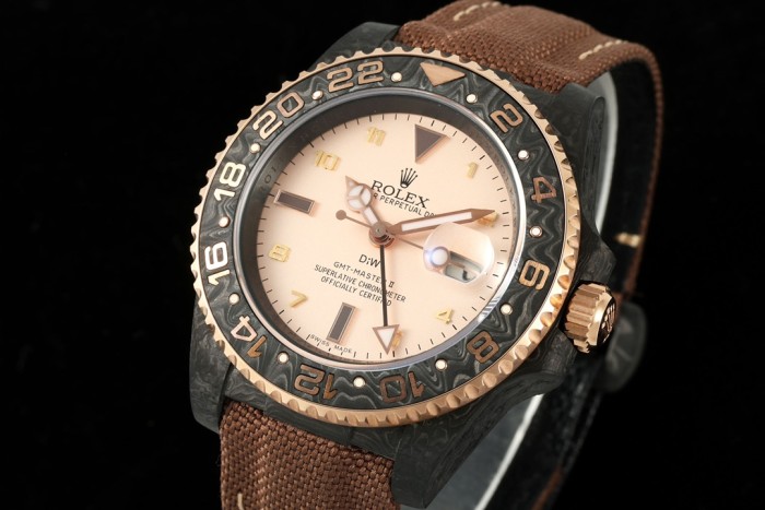 NIGO DIW Rolex GMT-Master ll V3 Men's Colour Block Automatic Cotton and Linen Strap Mechanical Watch #nigo76778