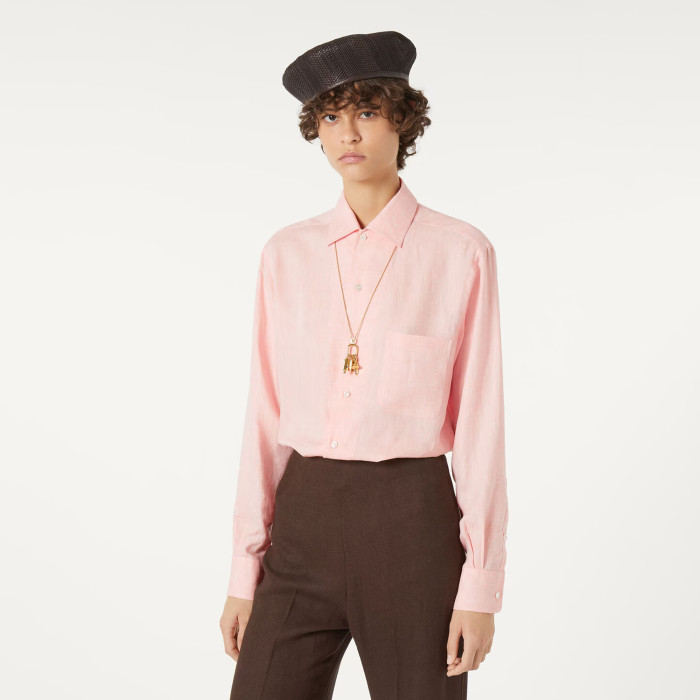 NIGO Loro Piana André Women's Shirt Spring And Summer Solid Colour Fashion Temperament Linen Lapel Single-breasted Shirt Ngvp #nigo1611