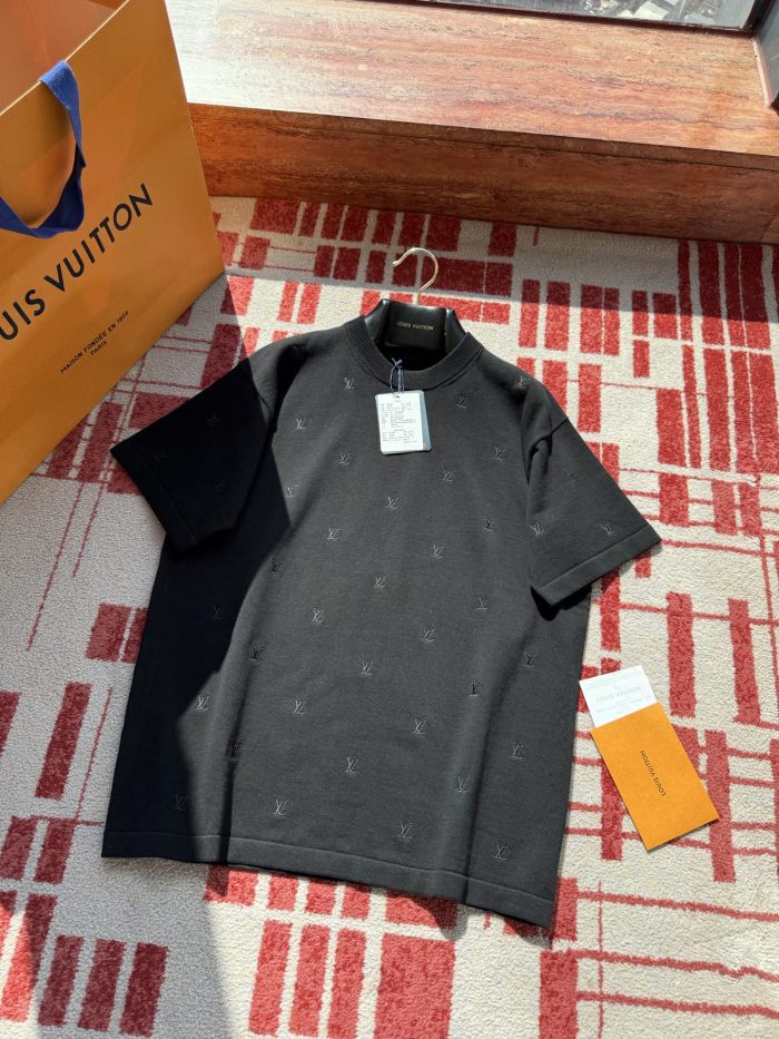 NIGO Louis Vuitton Men's Summer Solid Colour Embroidered Logo Print Round Neck Cotton Short Sleeve T-Shirt #nigo76775