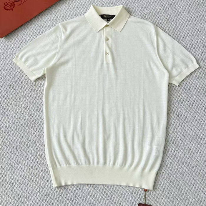NIGO Loro Piana Men's Summer Lapel Straight Solid Color Fitted Pullover Short Sleeve Polo Shirt Ngvp #nigo1554