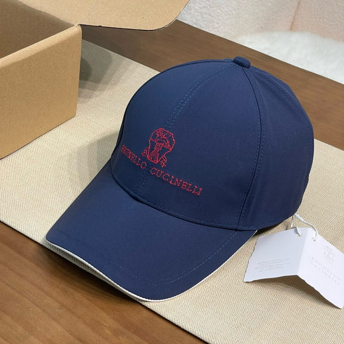 NIGO Brunello Cucinelli Men's Embroidered Logo Solid Colour Cotton Baseball Cap Hat (contact Customer Service For Colour Selection) #nigo76787