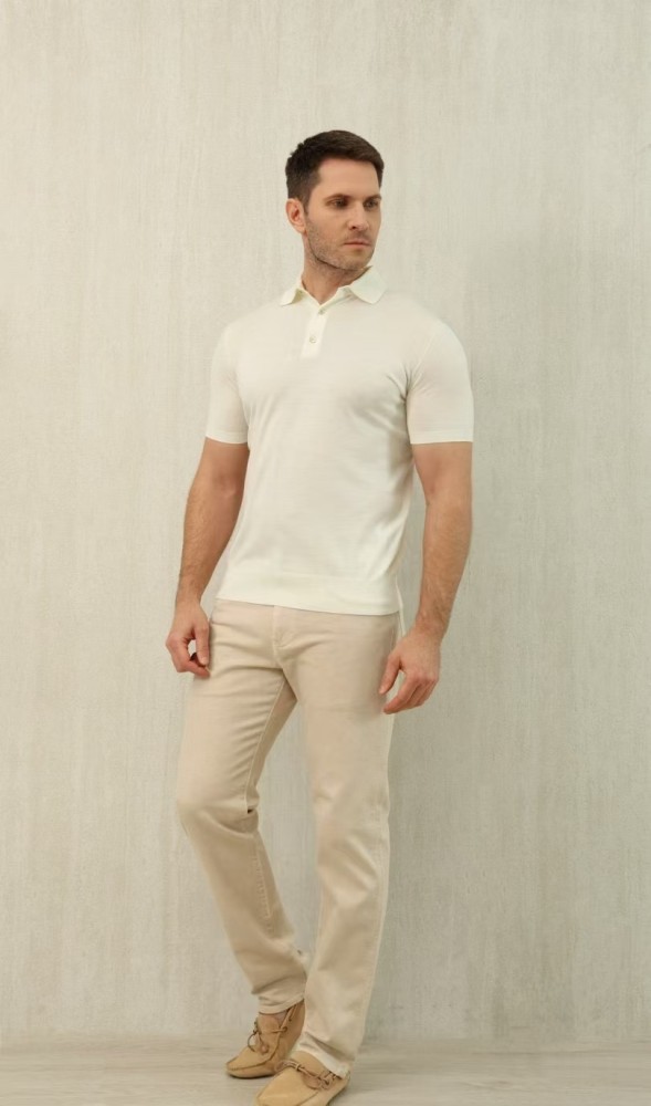 NIGO Loro Piana Men's Summer Lapel Straight Solid Color Fitted Pullover Short Sleeve Polo Shirt Ngvp #nigo1554