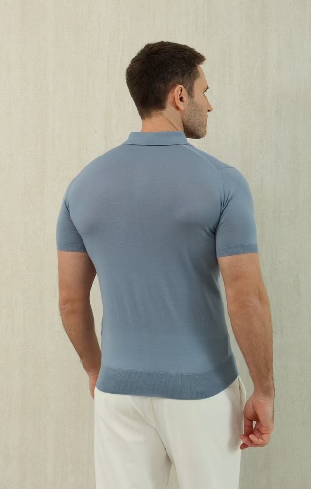 NIGO Loro Piana Men's Summer Lapel Straight Solid Color Fitted Pullover Short Sleeve Polo Shirt Ngvp #nigo1554