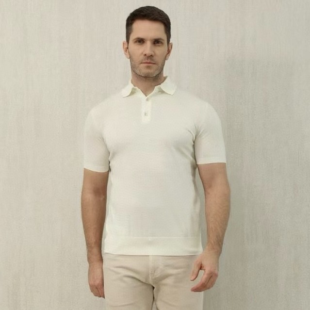 NIGO Loro Piana Men's Summer Lapel Straight Solid Color Fitted Pullover Short Sleeve Polo Shirt Ngvp #nigo1554