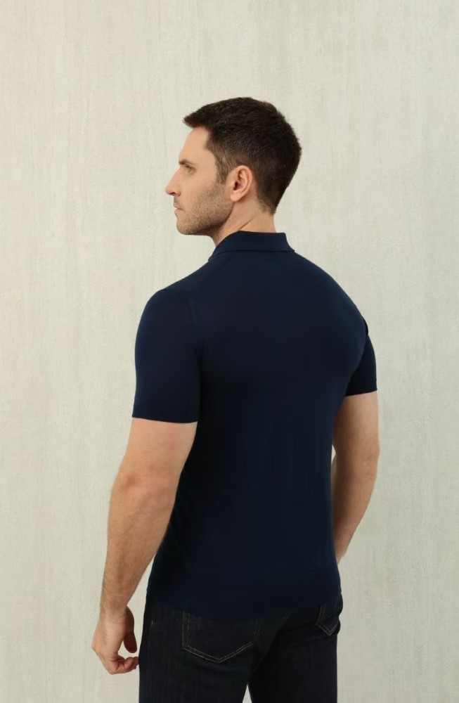 NIGO Loro Piana Men's Summer Lapel Straight Solid Color Fitted Pullover Short Sleeve Polo Shirt Ngvp #nigo1554