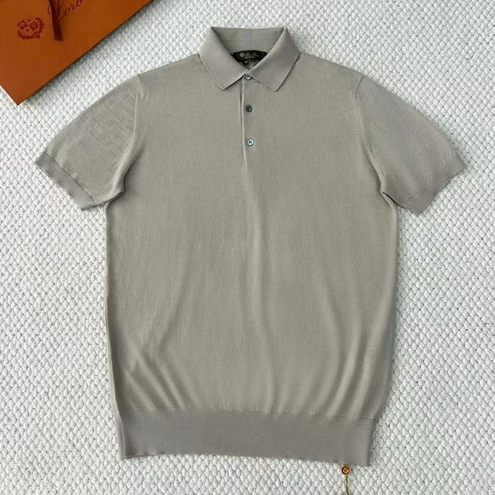 NIGO Loro Piana Men's Summer Lapel Straight Solid Color Fitted Pullover Short Sleeve Polo Shirt Ngvp #nigo1554
