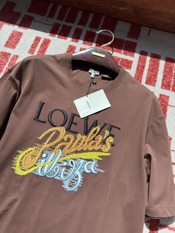 NIGO Loewe Men's Summer Embroidered Letter Print Solid Colour Cotton Round Neck Short Sleeve T-Shirt #nigo76791