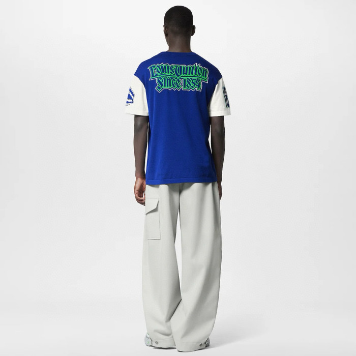 NIGO Louis Vuitton Men's Summer Colour Block Letter Print Round Neck Cotton Short Sleeve T-Shirt #nigo76788