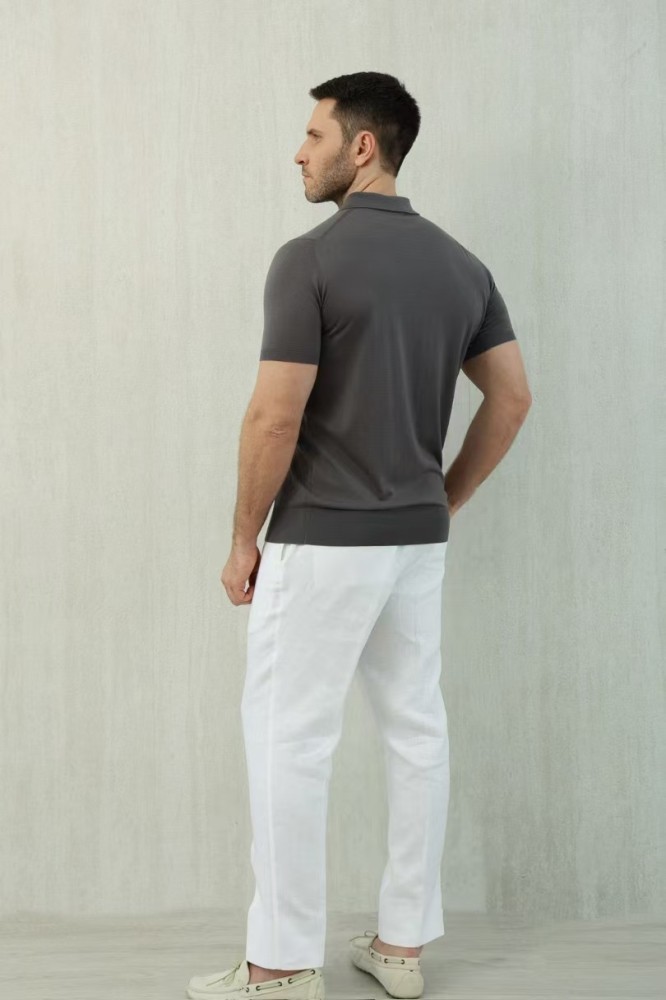 NIGO Loro Piana Men's Summer Solid Color Half Zip Straight Short Sleeve Polo Shirt Ngvp #nigo1555