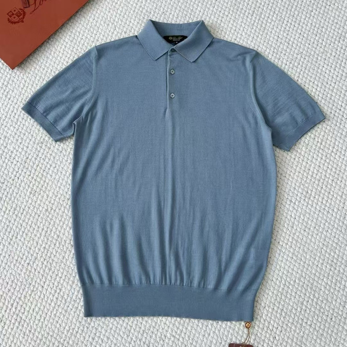 NIGO Loro Piana Men's Summer Lapel Straight Solid Color Fitted Pullover Short Sleeve Polo Shirt Ngvp #nigo1554