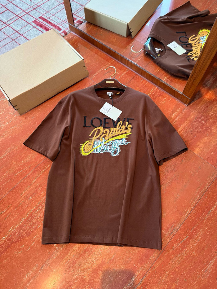 NIGO Loewe Men's Summer Embroidered Letter Print Solid Colour Cotton Round Neck Short Sleeve T-Shirt #nigo76791