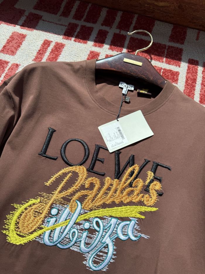 NIGO Loewe Men's Summer Embroidered Letter Print Solid Colour Cotton Round Neck Short Sleeve T-Shirt #nigo76791