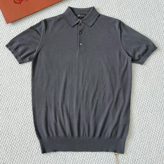 NIGO Loro Piana Men's Summer Lapel Straight Solid Color Fitted Pullover Short Sleeve Polo Shirt Ngvp #nigo1554