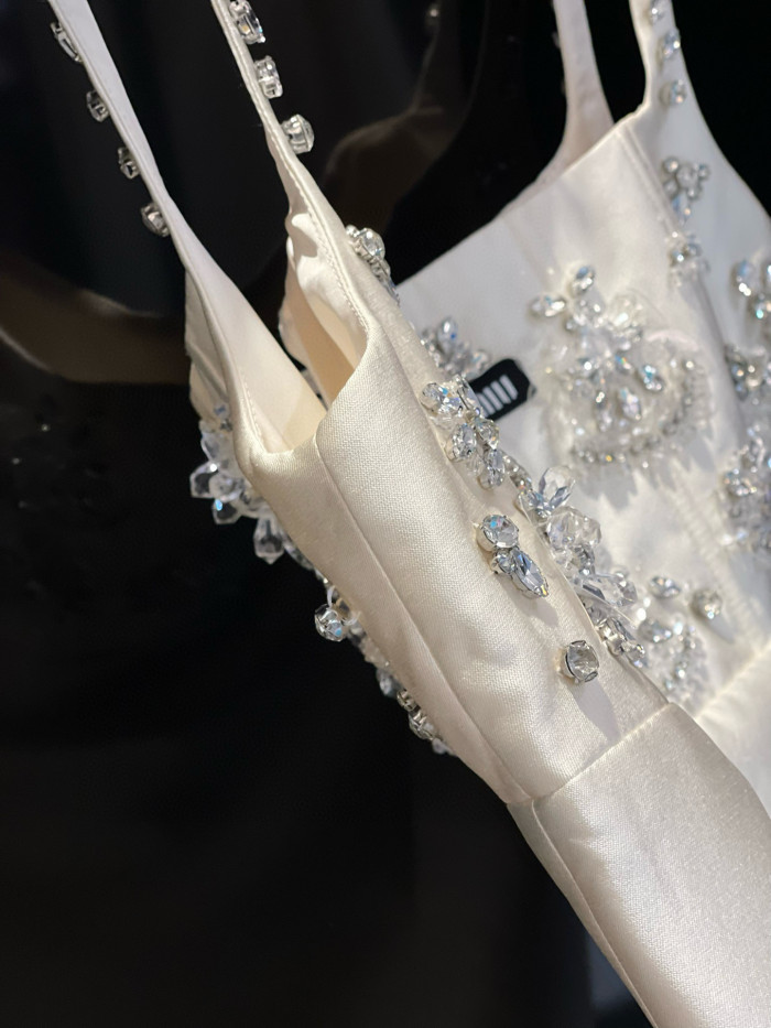 NIGO MiuMiu Women's Summer Beaded Rhinestone Embellished Halter Dresses #nigo76793