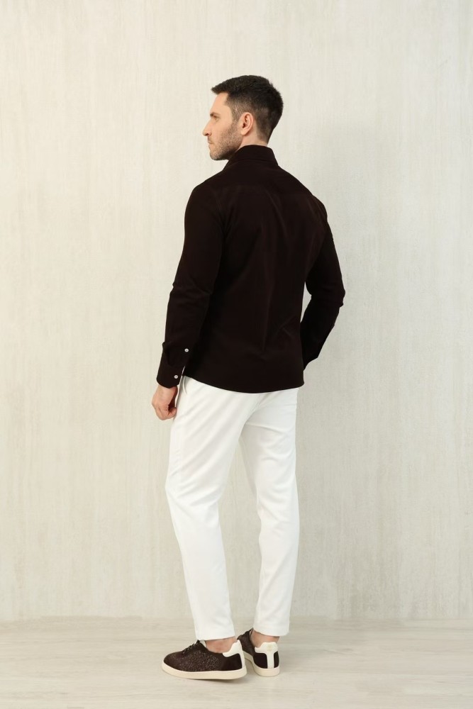 NIGO Brunello Cucinelli Men's Spring And Fall Cotton Lapel Solid Color Single-Breasted Chest Pocket Long Sleeve Fitted Shirt Ngvp #nigo1557