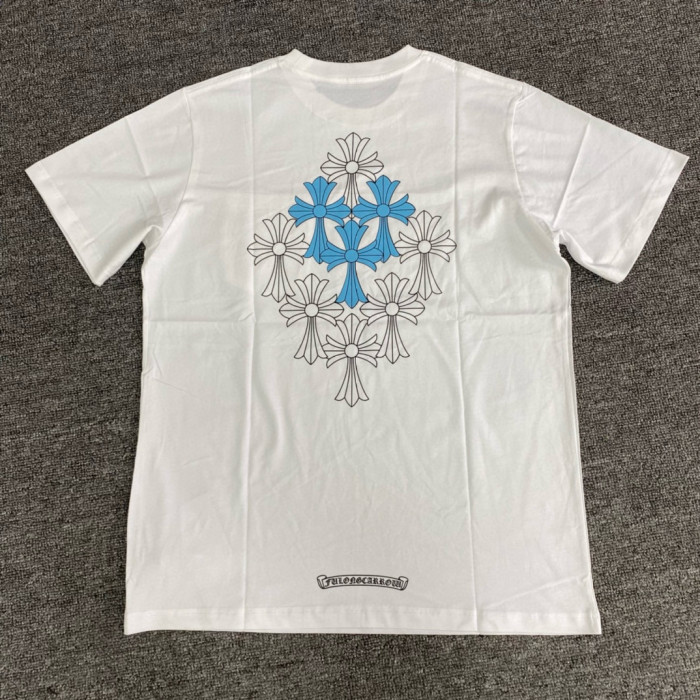 NIGO Chrome Hearts Men's Summer Solid Colour Cross Print Round Neck Cotton Short Sleeve T-Shirt #nigo76812