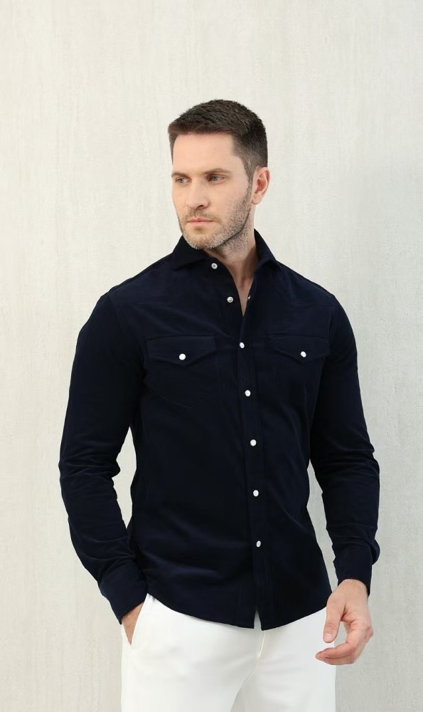 NIGO Brunello Cucinelli Men's Spring And Fall Cotton Lapel Solid Color Single-Breasted Chest Pocket Long Sleeve Fitted Shirt Ngvp #nigo1557
