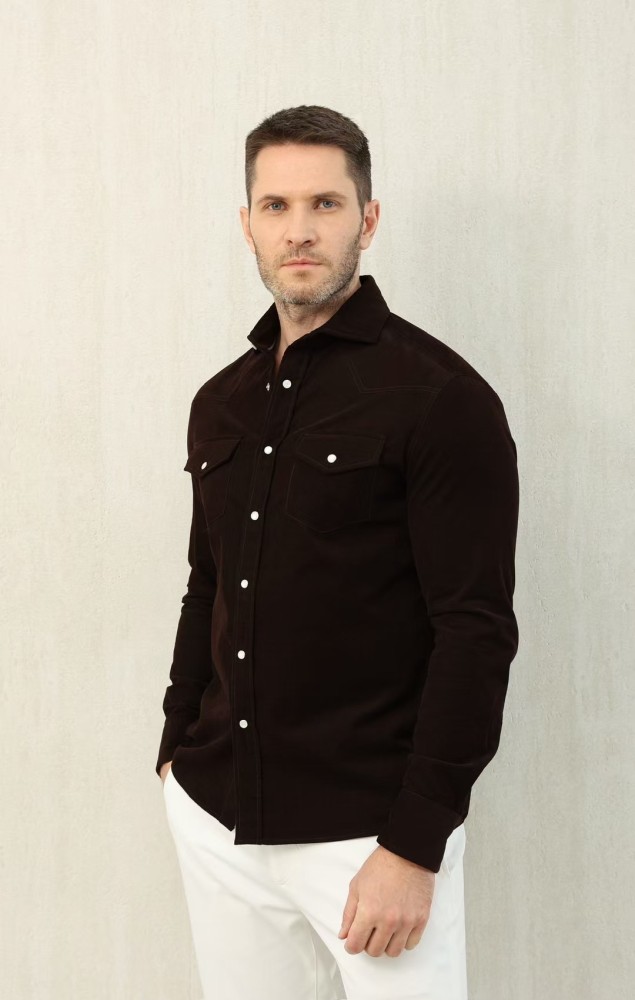 NIGO Brunello Cucinelli Men's Spring And Fall Cotton Lapel Solid Color Single-Breasted Chest Pocket Long Sleeve Fitted Shirt Ngvp #nigo1557