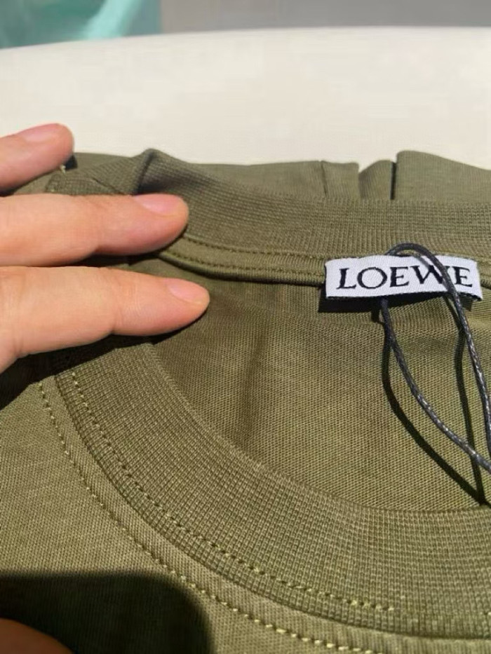 NIGO Loewe Men's Summer Solid Colour Embroidered Logo Print Round Neck Cotton Short Sleeve T-Shirt #nigo76819
