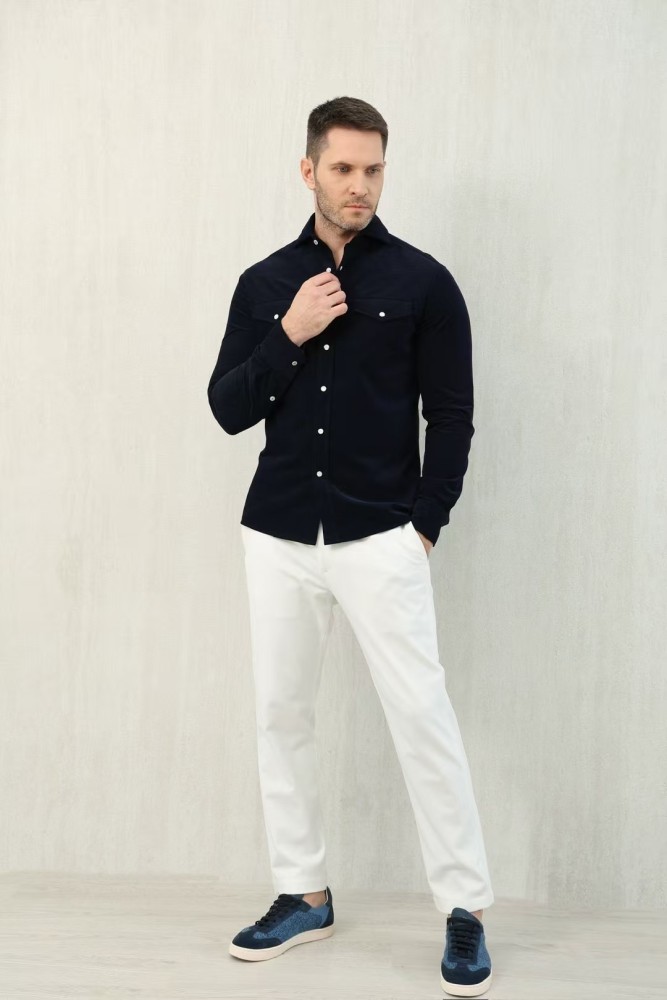 NIGO Brunello Cucinelli Men's Spring And Fall Cotton Lapel Solid Color Single-Breasted Chest Pocket Long Sleeve Fitted Shirt Ngvp #nigo1557