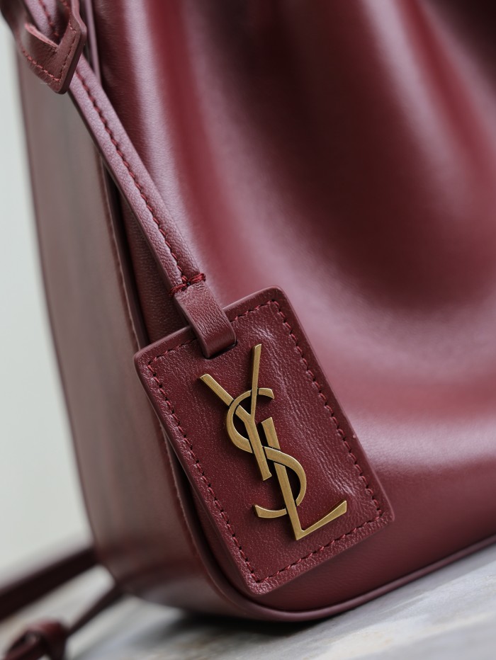 NIGO SAINT LAURENT Women's Solid Colour Adjustable Shoulder Strap Leather Drawstring Shoulder Bucket Bag Bags #nigo76825
