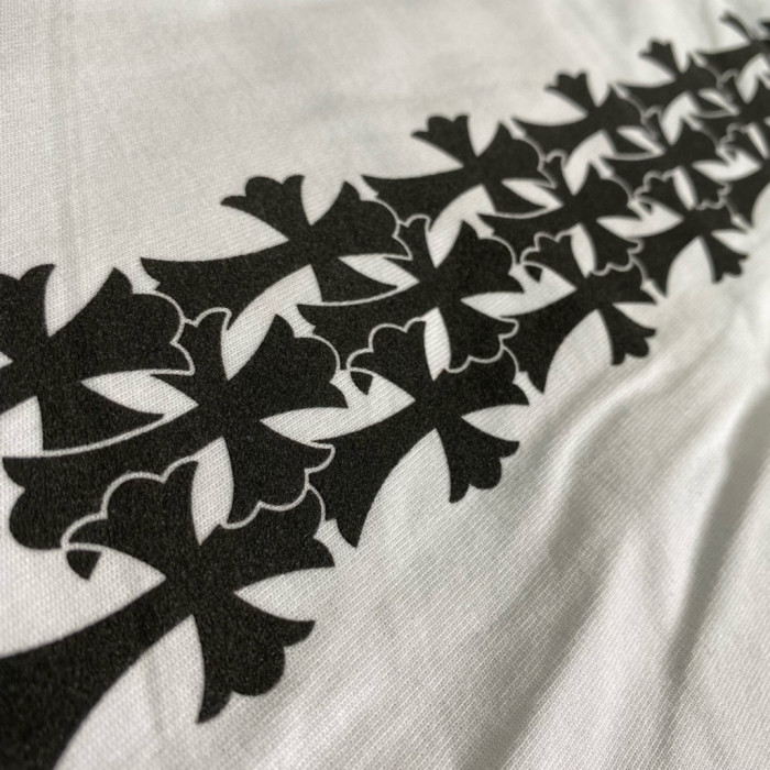 NIGO Chrome Hearts Men's Summer Solid Colour Cross Print Round Neck Cotton Short Sleeve T-Shirt #nigo76816
