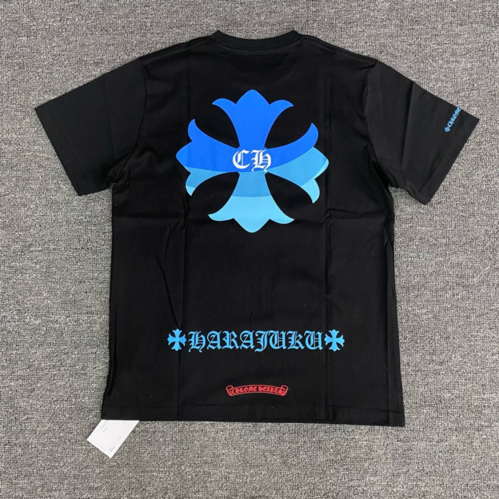 NIGO Chrome Hearts Men's Summer Gradient Cross Print Round Neck Cotton Short Sleeve T-Shirt #nigo76814