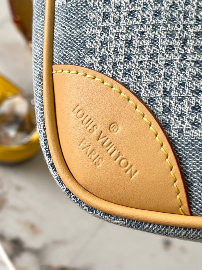 NIGO Louis Vuitton Chess Women's Blue Tessellated Print Canvas Leather Shoulder Crossbody Bag Bags #nigo76844