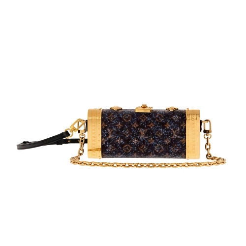 NIGO Louis Vuitton Vanity Case Women's Brown Detachable Adjustable Shoulder Strap Magnetic Buckle Closure Canvas Quilted Cowhide Cosmetic Case Shoulder Bag Bags #nigo76839