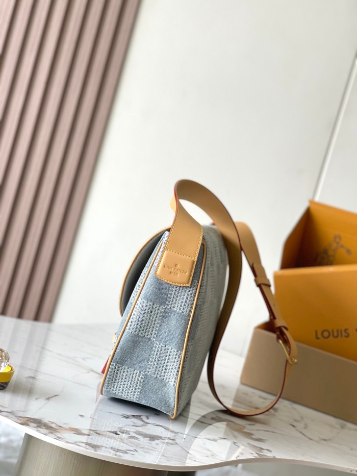 NIGO Louis Vuitton Montsouris Men's Solid Vintage Magnetic Buckle Closure Coated Canvas Denim Shoulder Crossbody Bag Bags #nigo76845