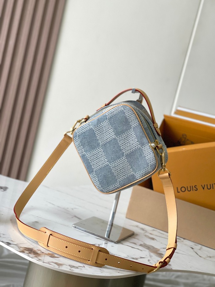 NIGO Louis Vuitton Chess Women's Blue Tessellated Print Canvas Leather Shoulder Crossbody Bag Bags #nigo76844