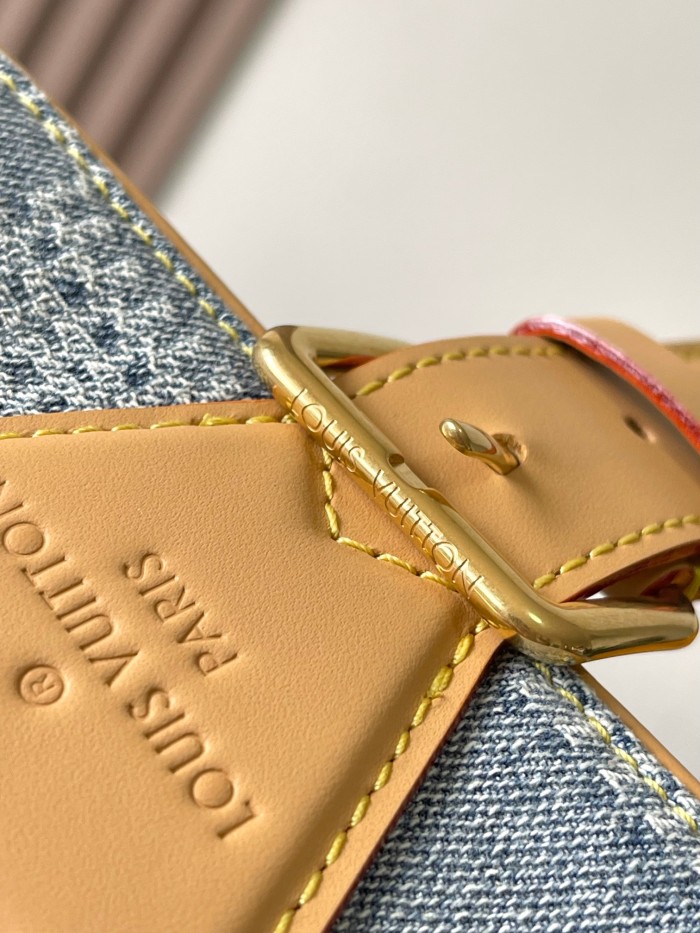 NIGO Louis Vuitton Montsouris Men's Solid Vintage Magnetic Buckle Closure Coated Canvas Denim Shoulder Crossbody Bag Bags #nigo76845