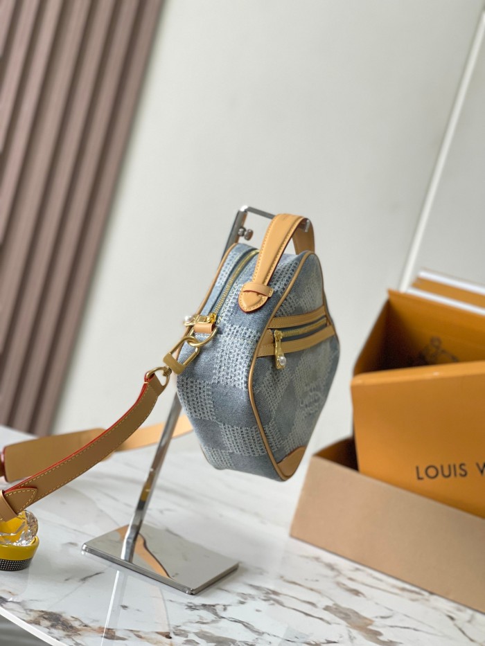 NIGO Louis Vuitton Chess Women's Blue Tessellated Print Canvas Leather Shoulder Crossbody Bag Bags #nigo76844