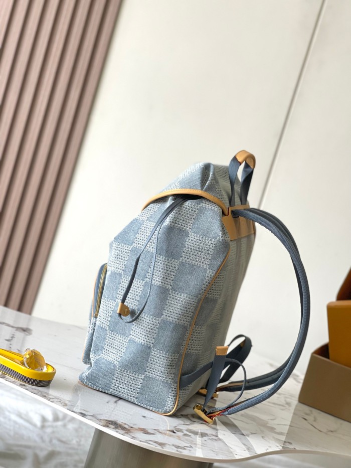 NIGO Louis Vuitton MONTSOURIS Men's Solid Colour Tessellated Printed Denim Shoulder Bag Backpacks Bags #nigo76846