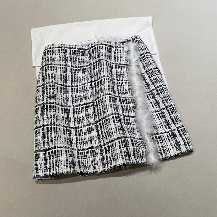 NIGO Chanel Women's Spring/Summer Cotton Tweed Feather Solid Color Long Sleeve Jacket Coat Casual Plaid Shorts Suit Set Ngvp #nigo1558