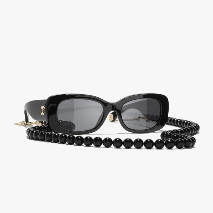NIGO Chanel Women's Solid Colour Summer Beaded Chain Shape Plate Frame Sunglasses Glasses #nigo76861