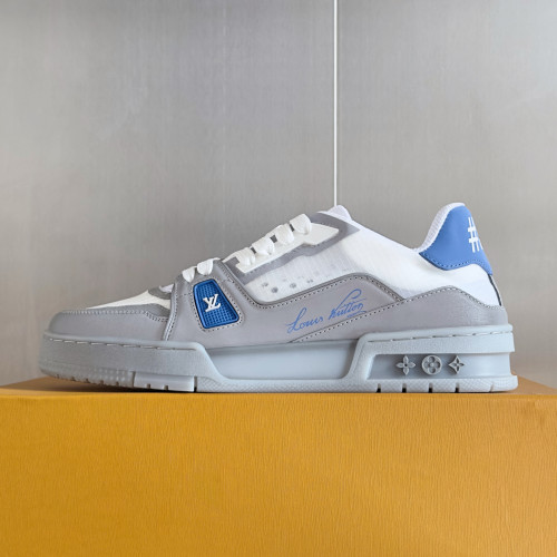 NIGO Louis Vuitton Men's LV Trainer Sneakers Round Toe Lace Up Solid Color Low Top Board Shoes Casual Shoes #nigo76831