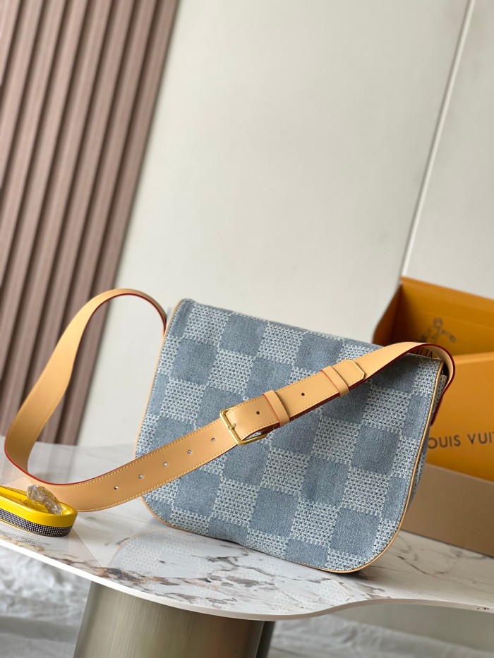 NIGO Louis Vuitton Montsouris Men's Solid Vintage Magnetic Buckle Closure Coated Canvas Denim Shoulder Crossbody Bag Bags #nigo76845