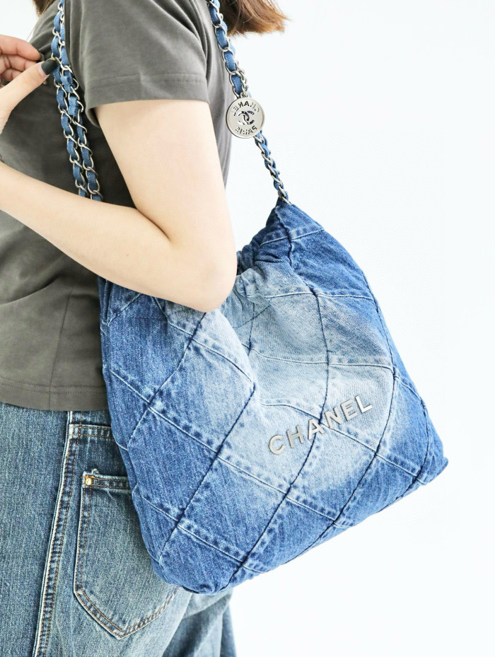 NIGO Chanel Women's Solid Colour Chain Shoulder Strap Denim Shoulder Tote Shopper Bags Bag #nigo76858