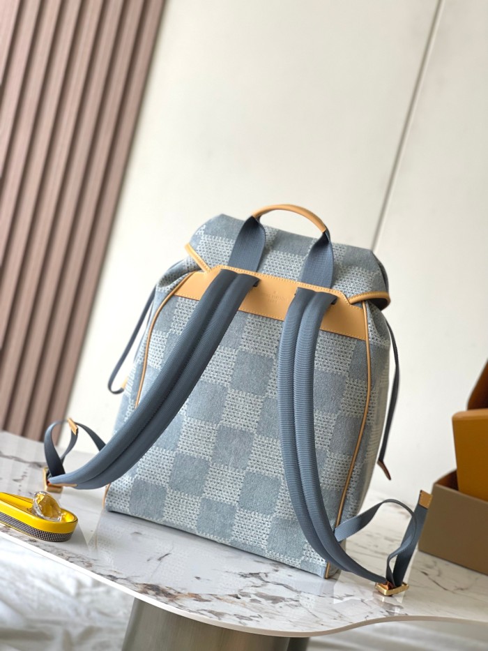 NIGO Louis Vuitton MONTSOURIS Men's Solid Colour Tessellated Printed Denim Shoulder Bag Backpacks Bags #nigo76846