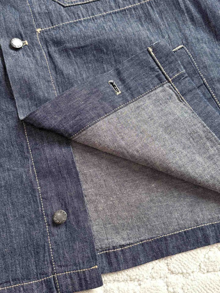 NIGO Prada Men's Spring Autumn Triangle Label Logo Solid Colour Single Breasted Long Sleeve Denim Jacket #nigo76865