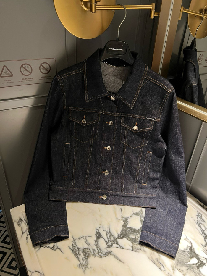 NIGO Dolce&Gabbana Women's Spring And Autumn Solid Colour Single Breasted Long Sleeved Denim Jacket #nigo76863