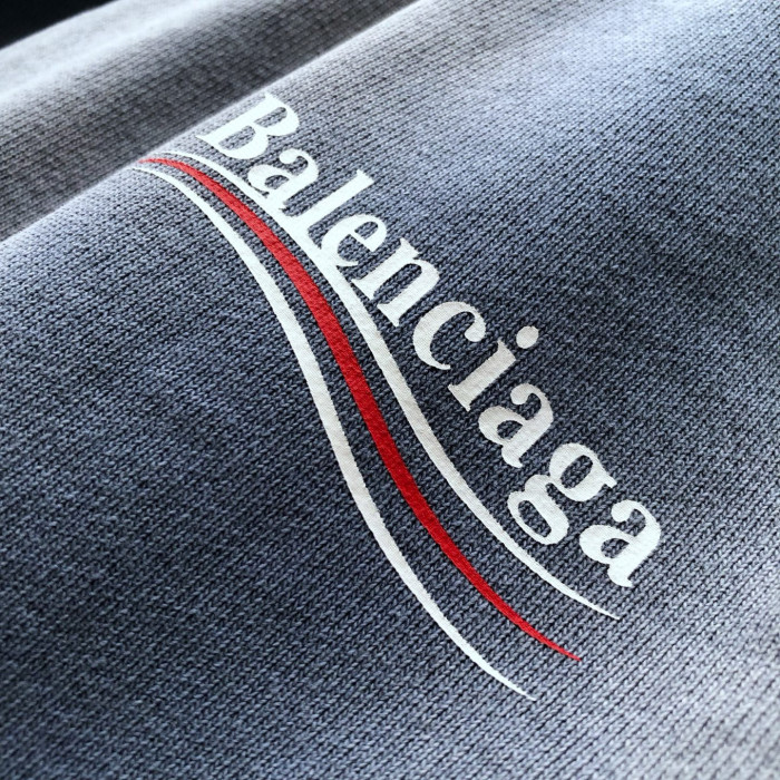 NIGO Balenciaga Men's Summer Logo Printed Elastic Waist Cotton Casual Loose Washed Gradient Political Campaign Shorts #nigo71897